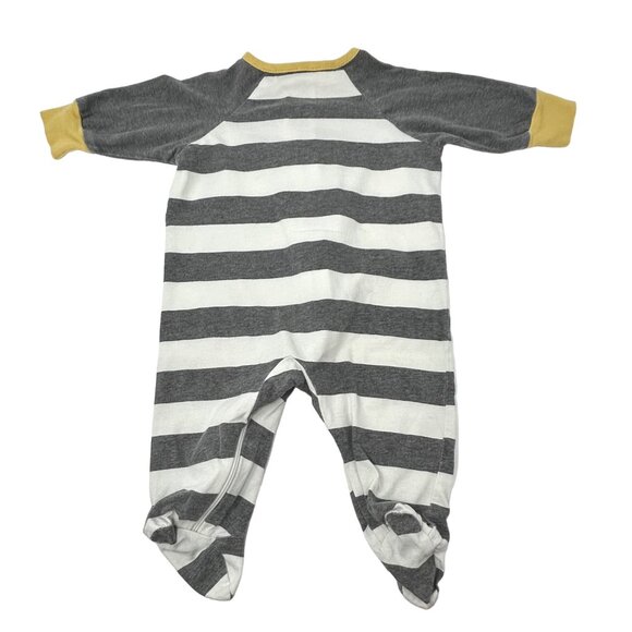 Baby Boy's 3 Sleepers - Grey, Grey & White and Blue w/ Stripes - Size 0-3 Month‎ - Picture 3 of 9